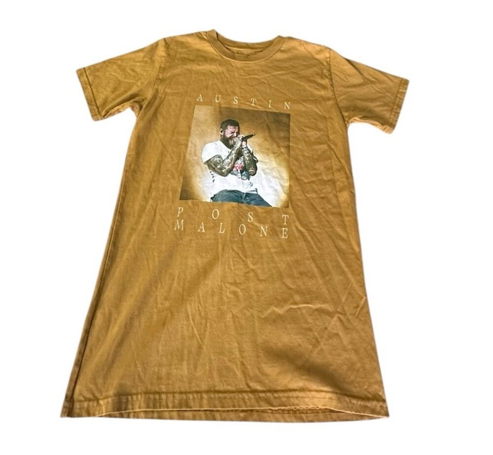 Post Malone If Yall Werent Here I'd Be Crying Tour Shirt Yellow Size Small